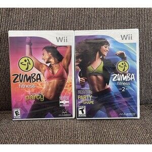 NWT Zumba Fitness Join The Party + Zumba Fitness 2 Nintendo Wii Games No Belt